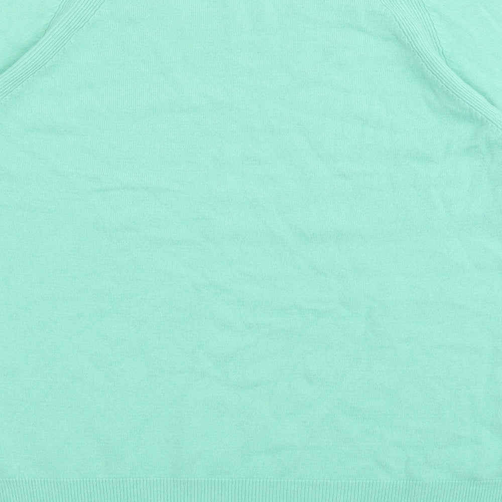 Marks and Spencer Womens Green Crew Neck  Acrylic Pullover Jumper Size 18