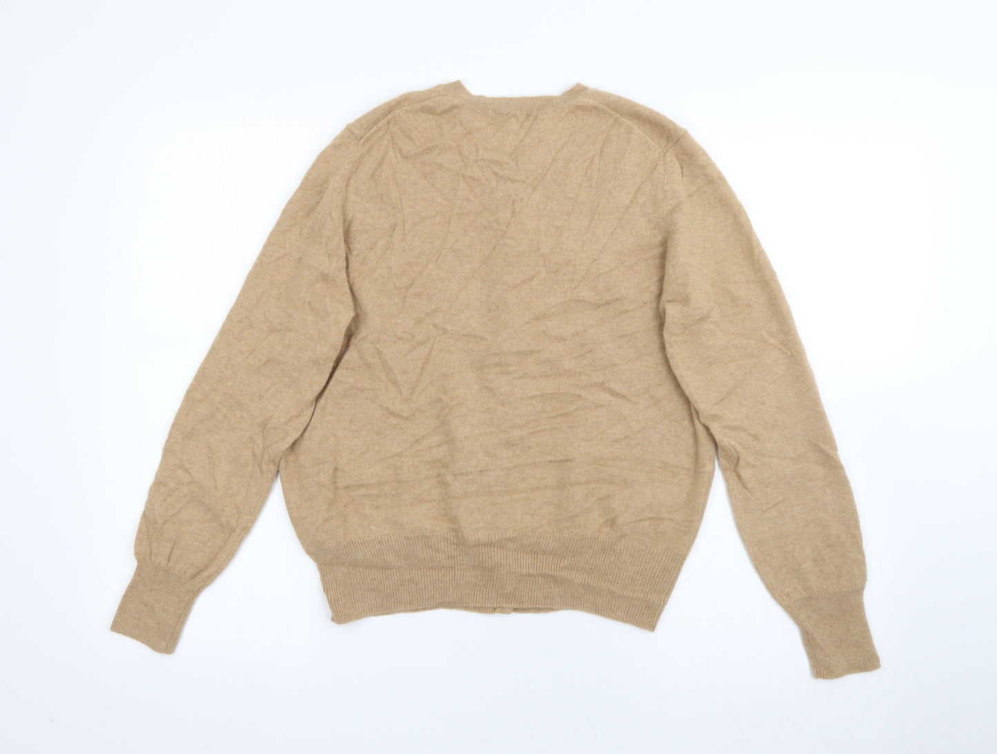 Autograph Womens Brown Crew Neck  Cashmere Cardigan Jumper Size 12