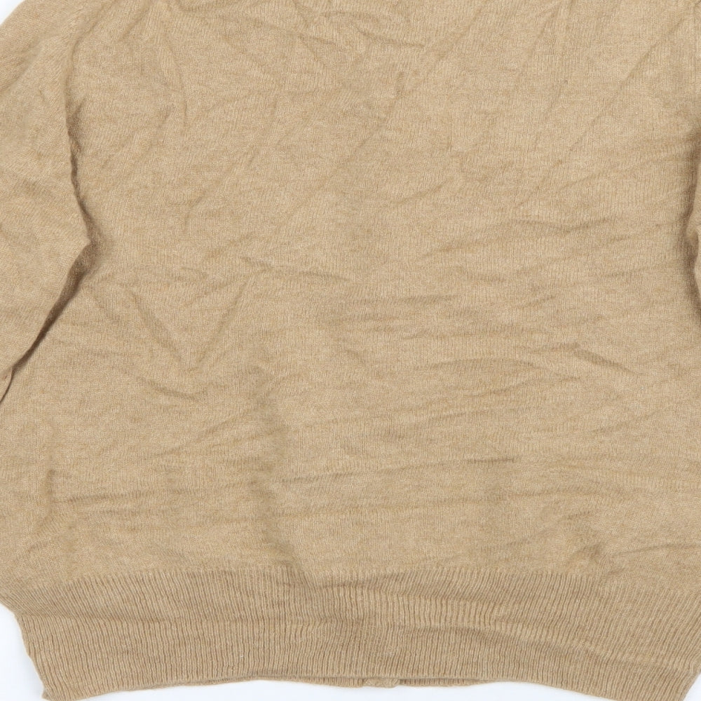 Autograph Womens Brown Crew Neck  Cashmere Cardigan Jumper Size 12