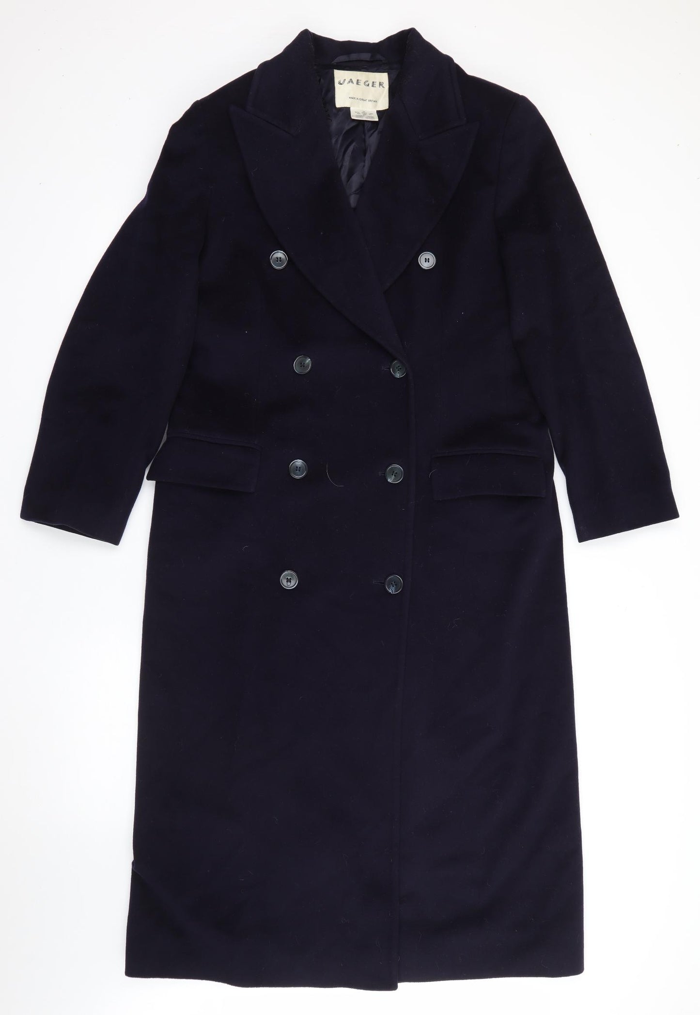 Jaeger Womens Blue   Overcoat Coat Size 10  Button