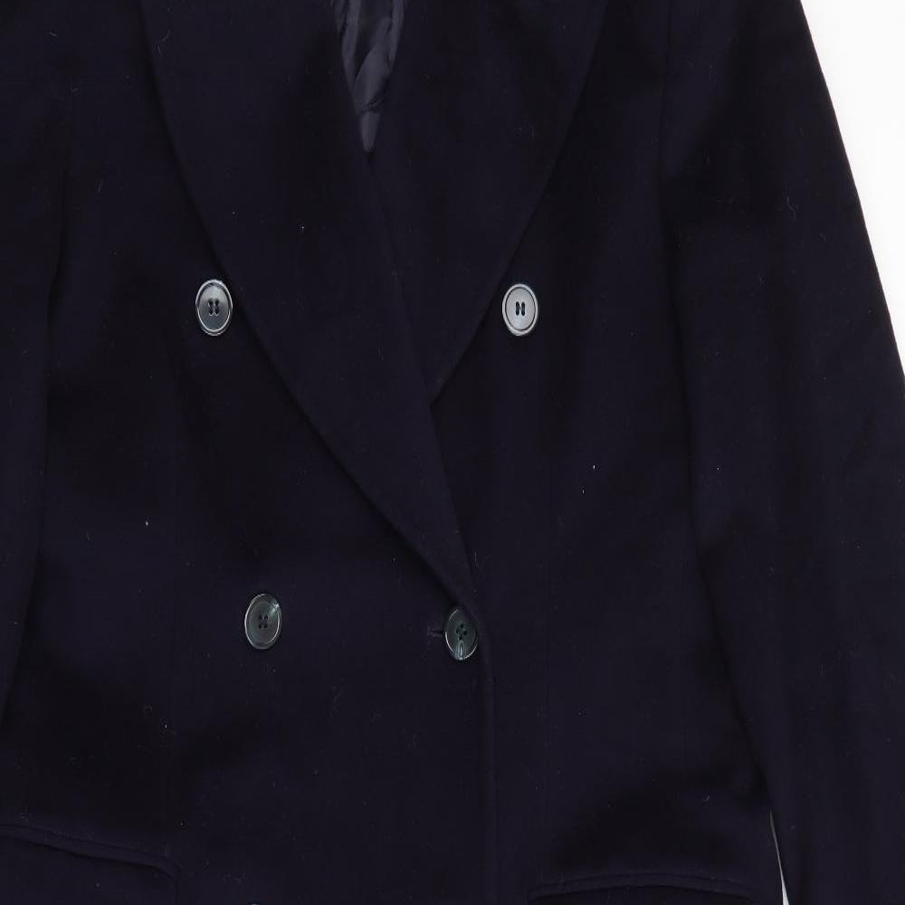 Jaeger Womens Blue   Overcoat Coat Size 10  Button