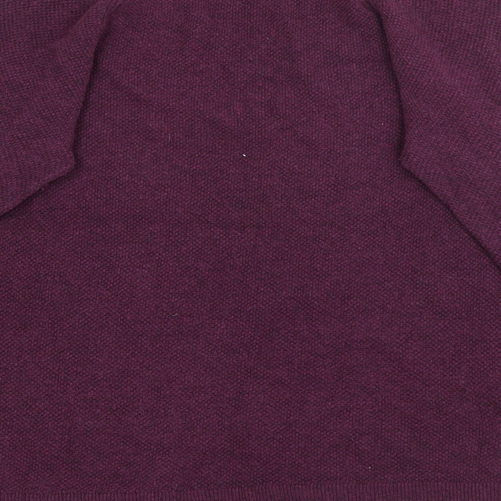 Gap Womens Purple V-Neck  Cotton Pullover Jumper Size L