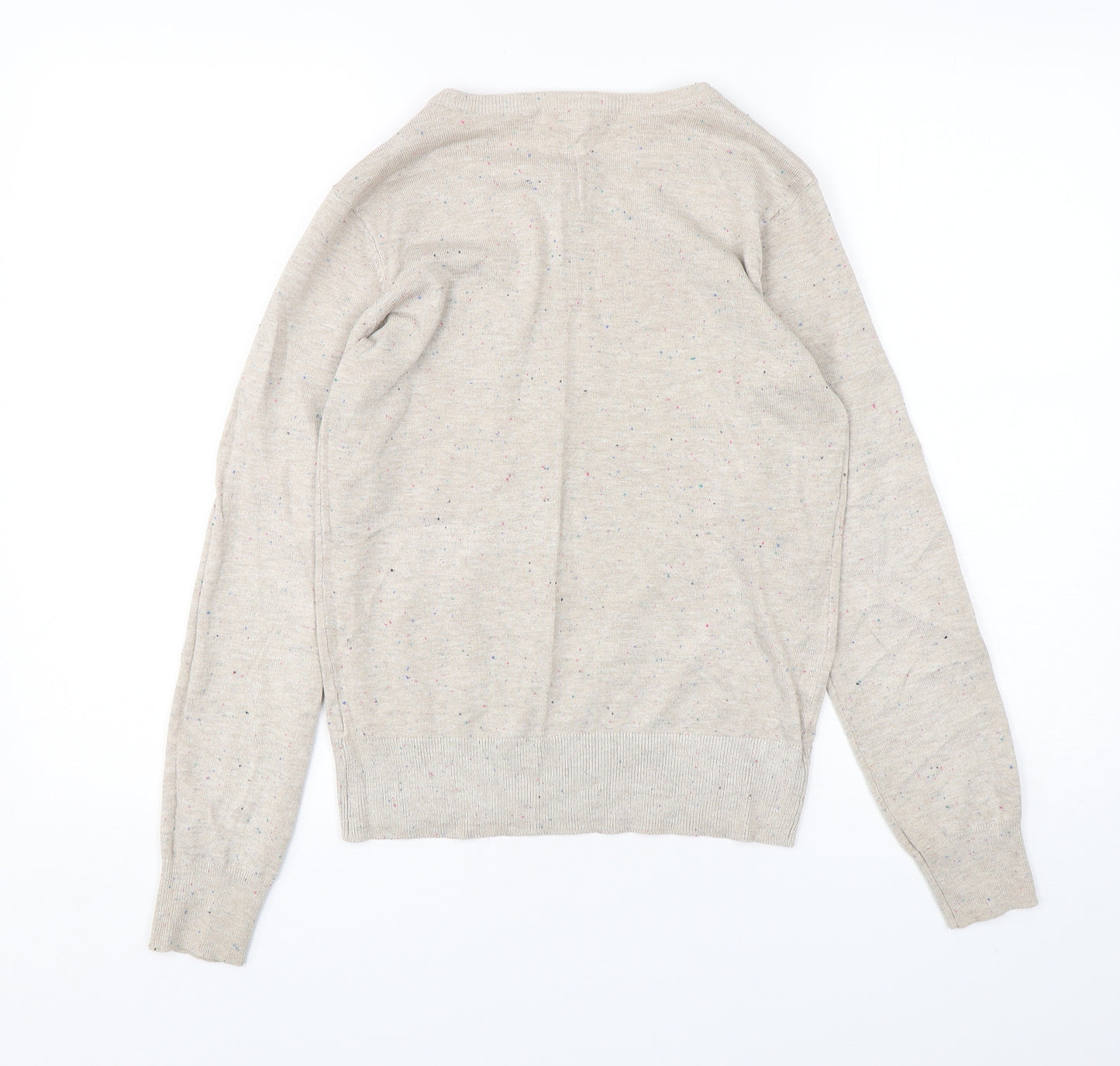 H&M Womens Beige Round Neck  Viscose Pullover Jumper Size XS