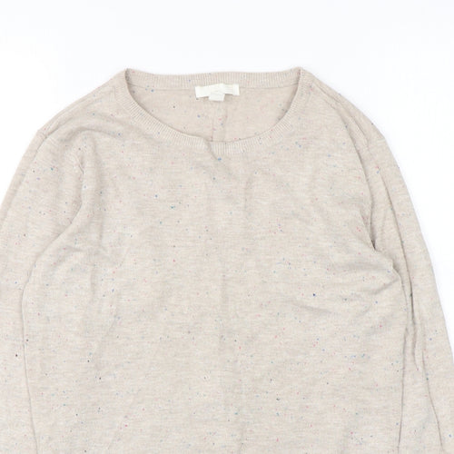 H&M Womens Beige Round Neck  Viscose Pullover Jumper Size XS