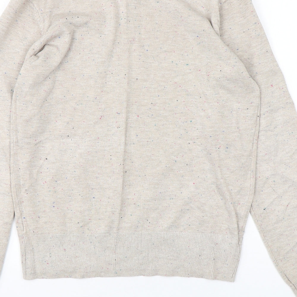 H&M Womens Beige Round Neck  Viscose Pullover Jumper Size XS