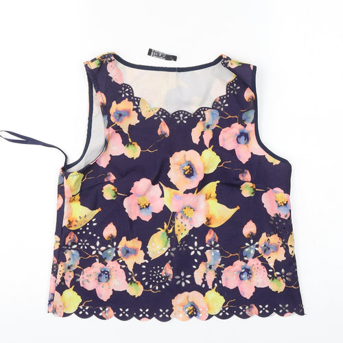 Quiz Womens Multicoloured Floral Polyester Basic Tank Size 8 Round Neck