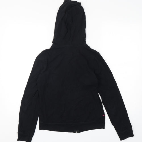 Dunnes Stores Womens Black  Cotton Full Zip Hoodie Size 8  Zip