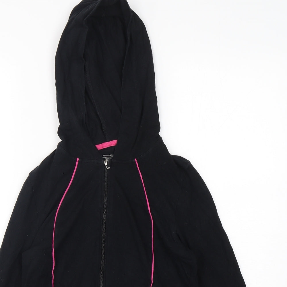 Dunnes Stores Womens Black  Cotton Full Zip Hoodie Size 8  Zip