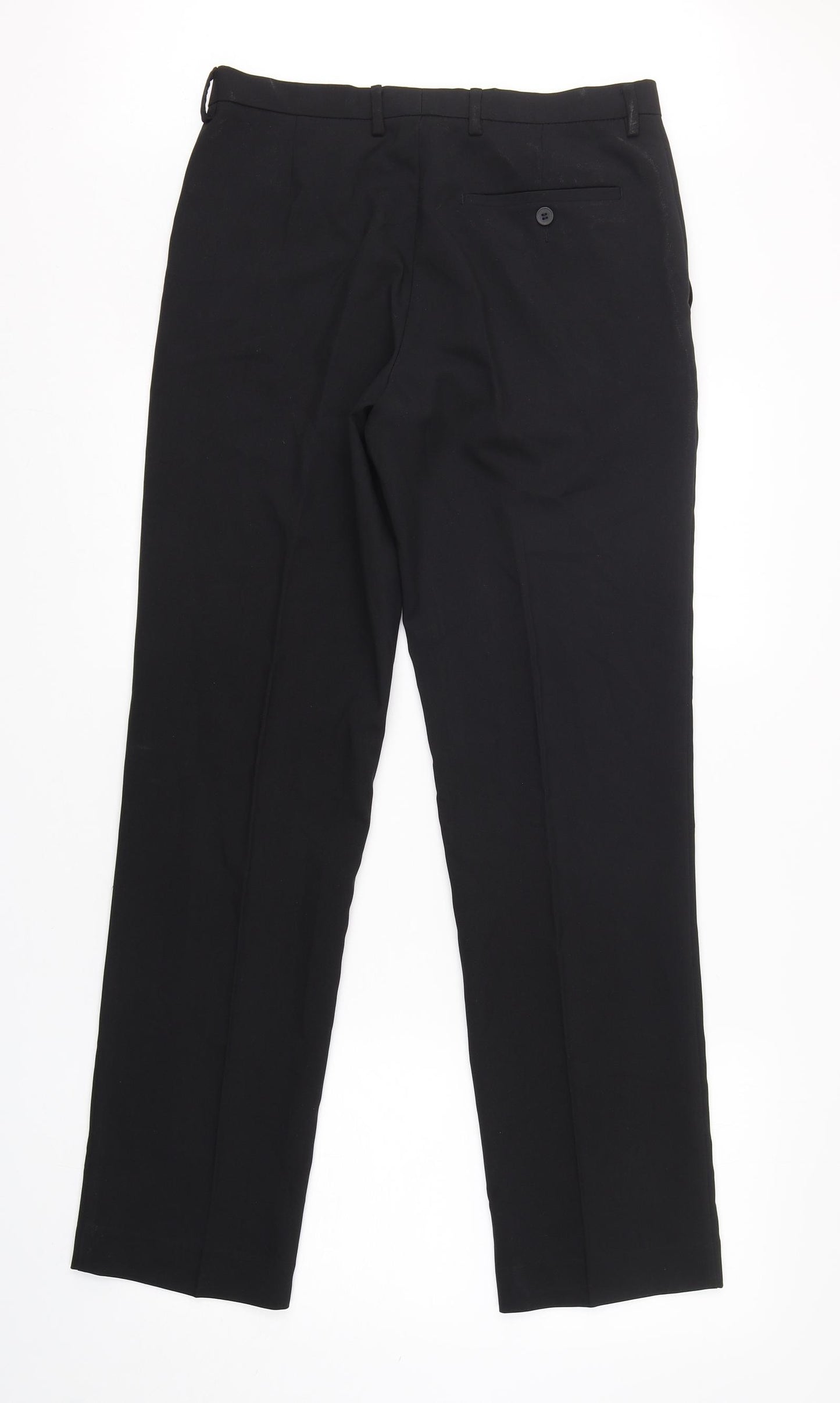 F&F Mens Black  Polyester Trousers  Size 32 L33 in Regular Button