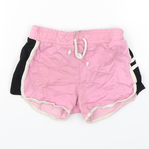 F&F Girls Pink  Cotton Sweat Shorts Size 7-8 Years  Regular Drawstring