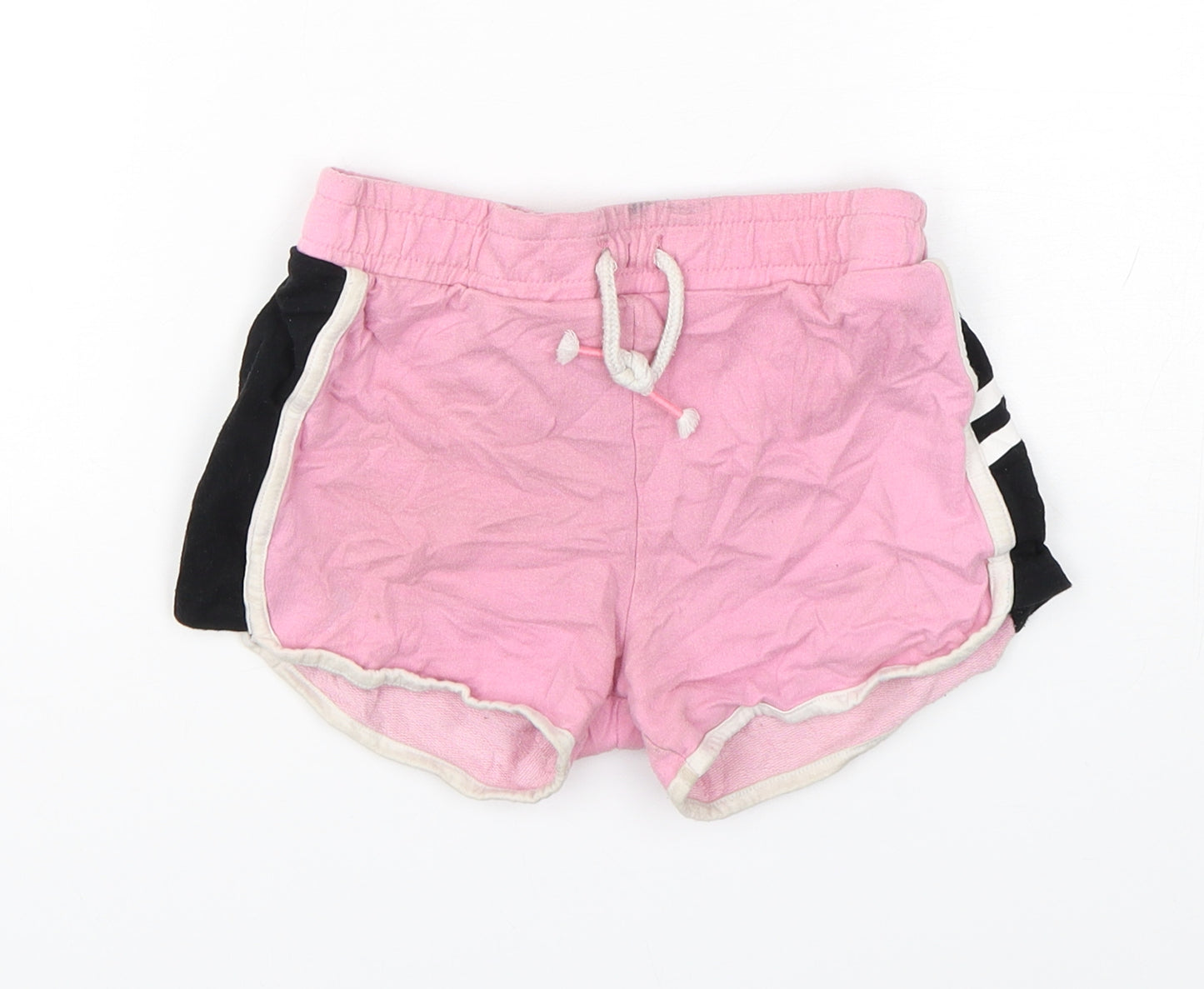 F&F Girls Pink  Cotton Sweat Shorts Size 7-8 Years  Regular Drawstring