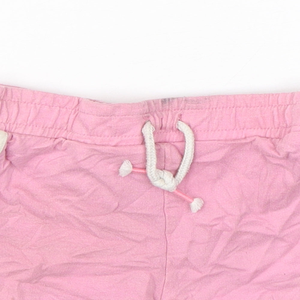 F&F Girls Pink  Cotton Sweat Shorts Size 7-8 Years  Regular Drawstring