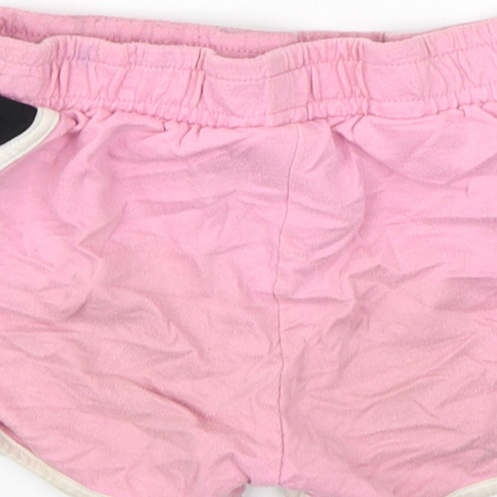 F&F Girls Pink  Cotton Sweat Shorts Size 7-8 Years  Regular Drawstring