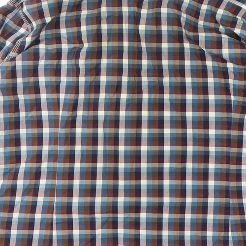 Colours & Sons Mens Multicoloured Check Polyester  Button-Up Size XL Collared Button