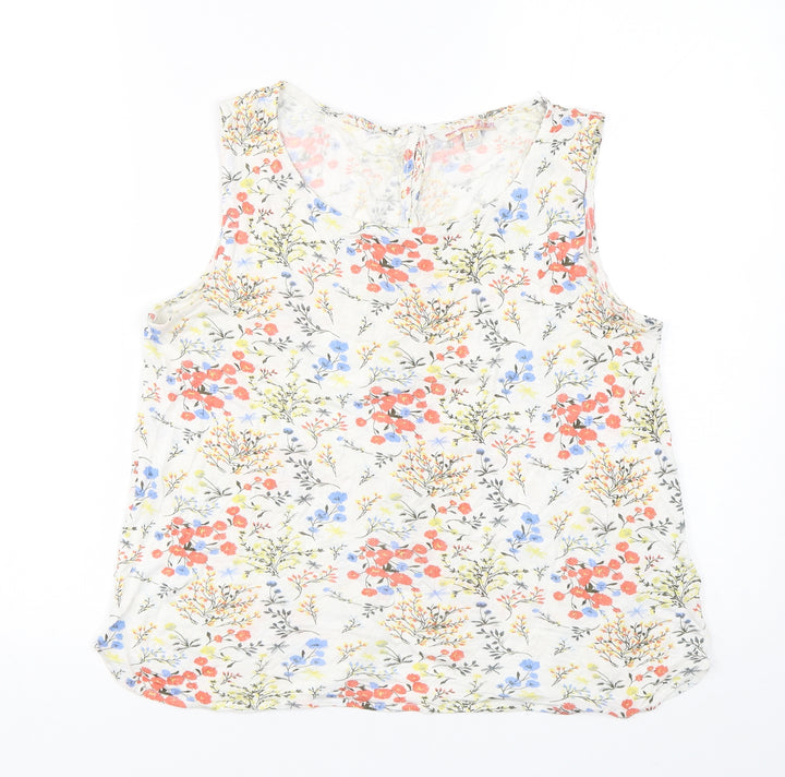 Tom Tailor  Womens Multicoloured Floral Viscose Basic Tank Size S Round Neck