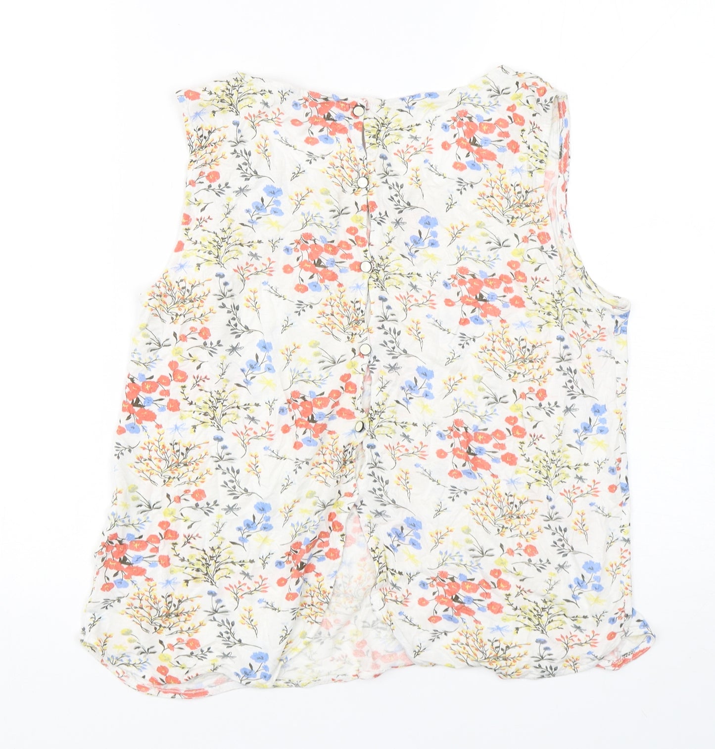 Tom Tailor  Womens Multicoloured Floral Viscose Basic Tank Size S Round Neck