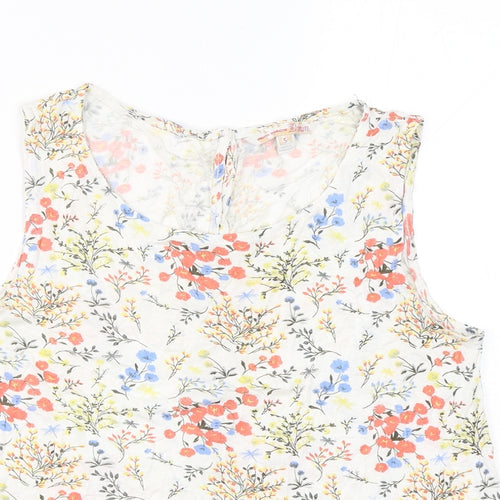 Tom Tailor  Womens Multicoloured Floral Viscose Basic Tank Size S Round Neck