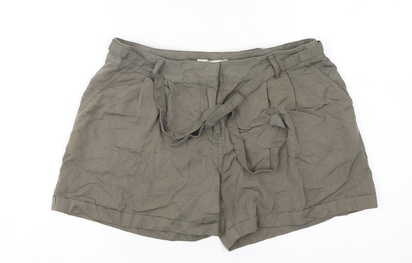 Oasis Womens Green  Viscose Chino Shorts Size 10 L5 in Regular