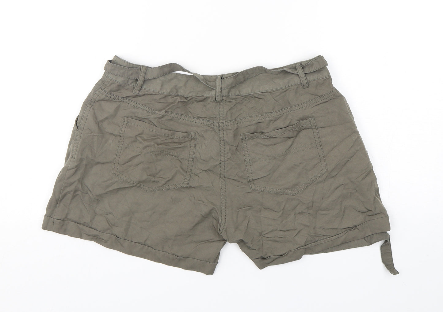 Oasis Womens Green  Viscose Chino Shorts Size 10 L5 in Regular
