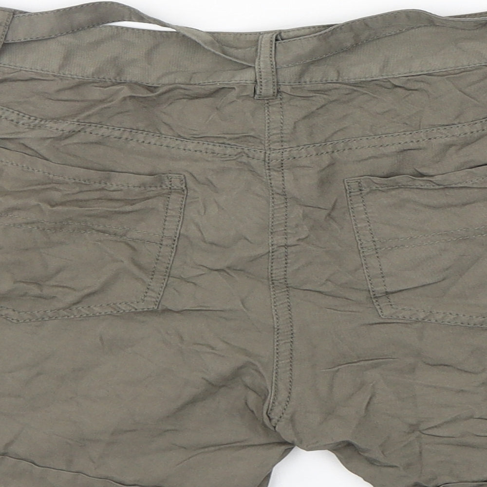 Oasis Womens Green  Viscose Chino Shorts Size 10 L5 in Regular