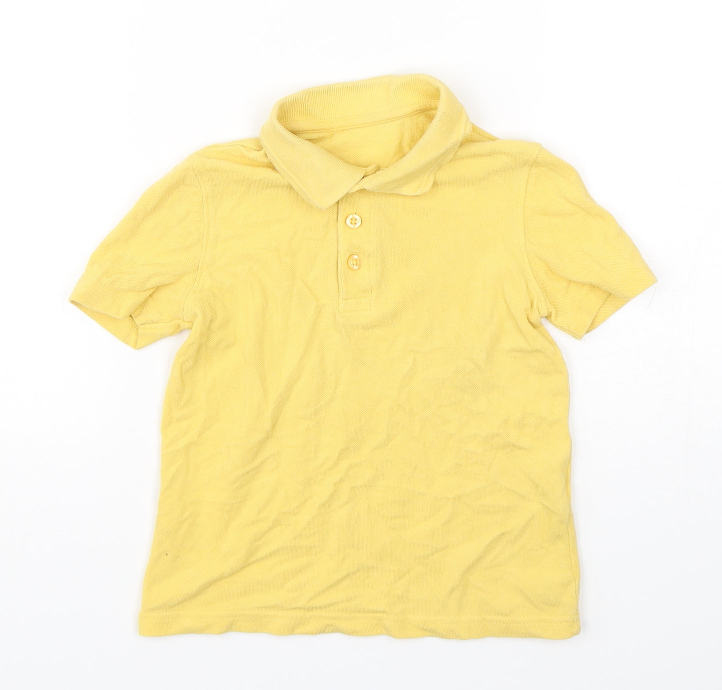 Dunnes Stores Girls Yellow  Cotton Basic Polo Size 3-4 Years Collared Pullover - School Wear