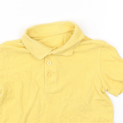Dunnes Stores Girls Yellow  Cotton Basic Polo Size 3-4 Years Collared Pullover - School Wear