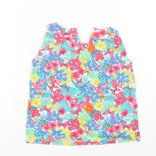 Mothercare Girls Multicoloured Floral Cotton Basic Tank Size 5 Years Round Neck Pullover