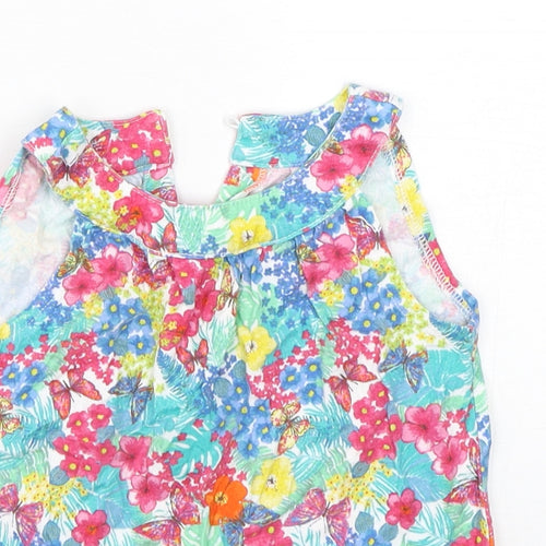 Mothercare Girls Multicoloured Floral Cotton Basic Tank Size 5 Years Round Neck Pullover