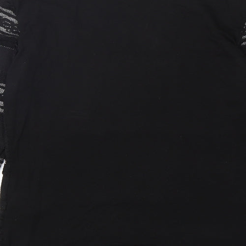 Dorothy Perkins Womens Black  Polyester Basic T-Shirt Size 8 Round Neck