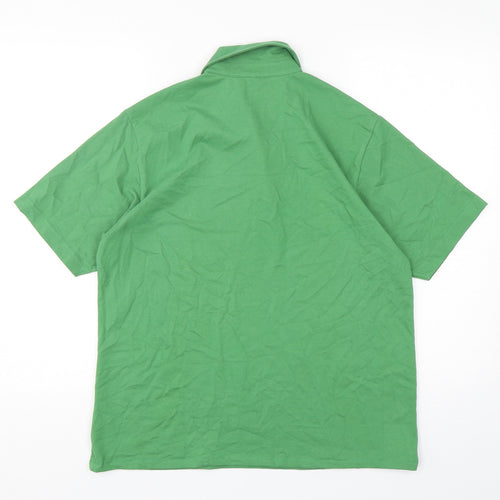 Saville Row Mens Green  Cotton  Polo Size M Collared Pullover