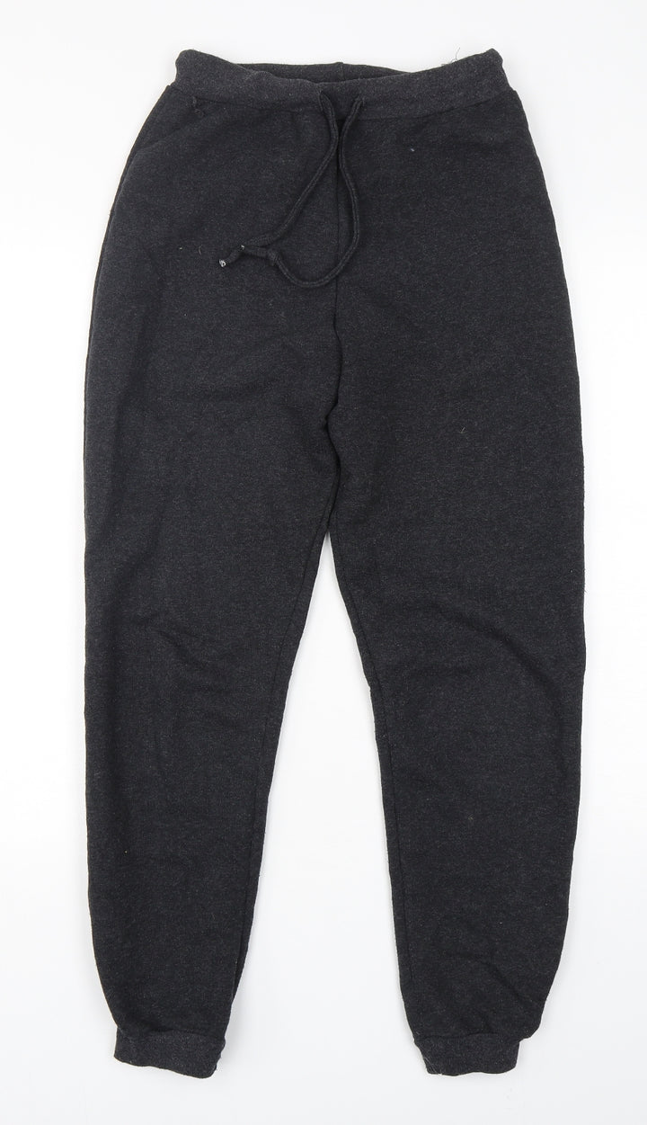 PRETTYLITTLETHING Womens Grey Cotton Sweatpants Trousers Size 6 L30 in Regular