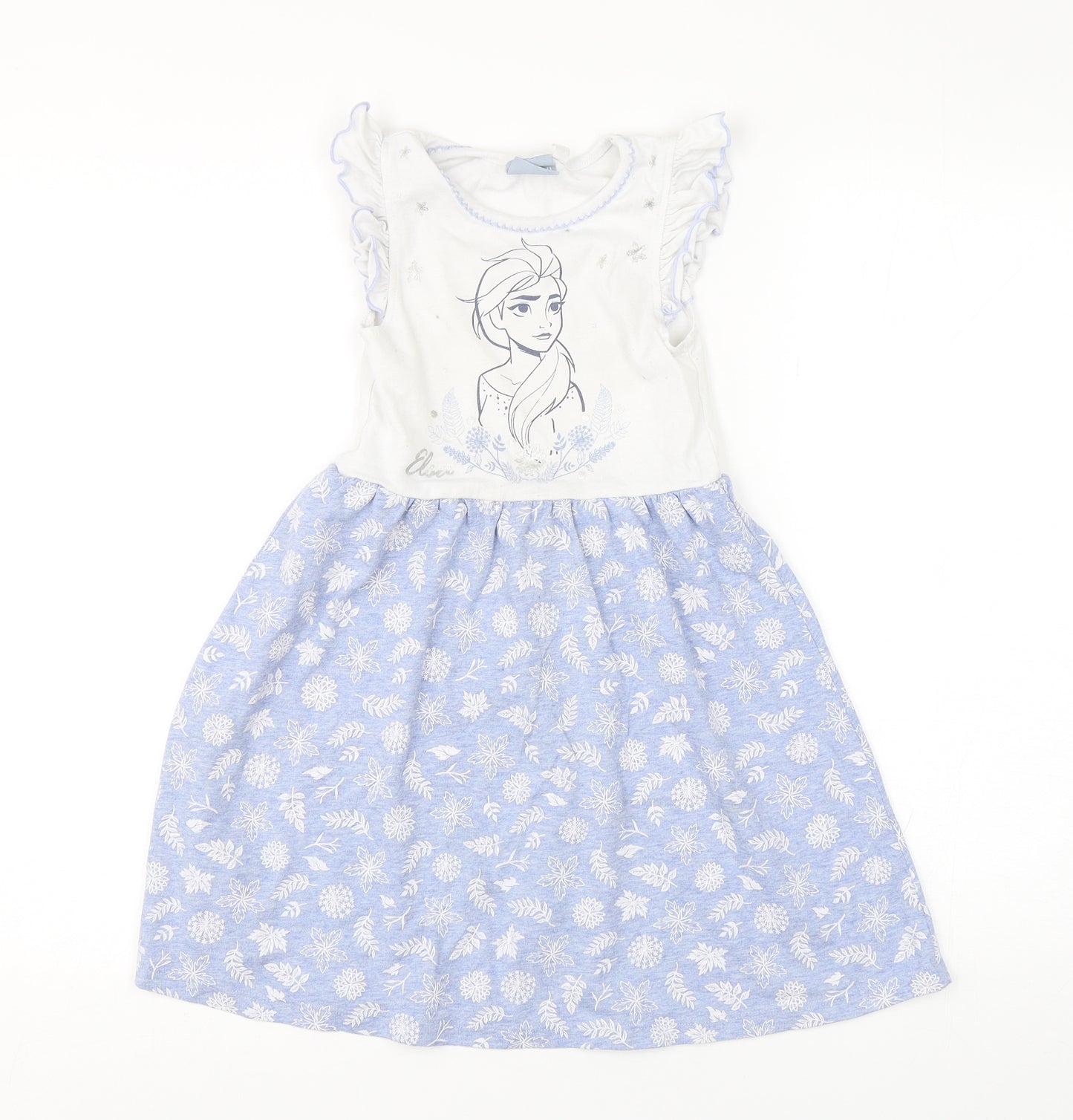 Frozen Girls Multicoloured Geometric Polyester A-Line  Size 7-8 Years  Round Neck Pullover