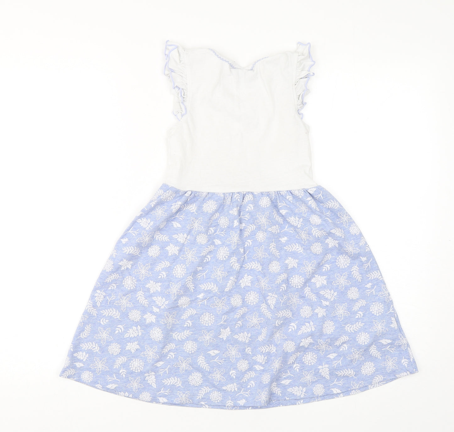 Frozen Girls Multicoloured Geometric Polyester A-Line  Size 7-8 Years  Round Neck Pullover