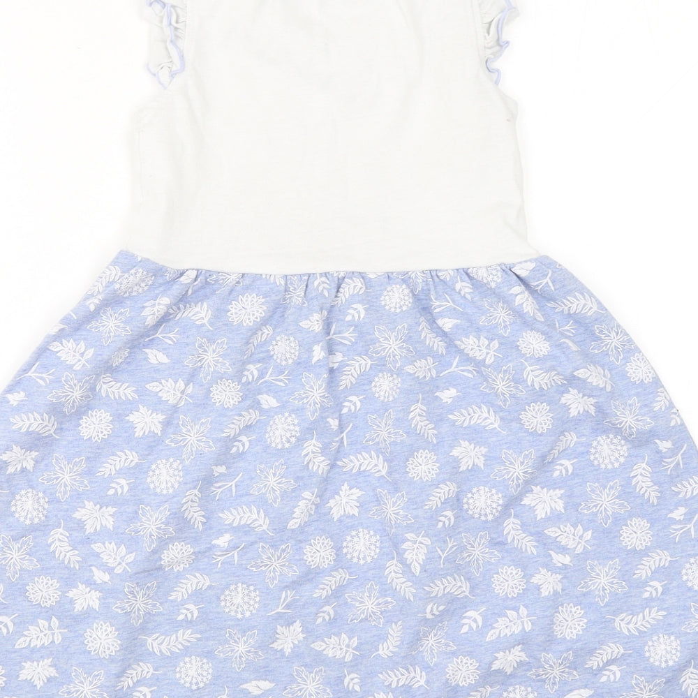 Frozen Girls Multicoloured Geometric Polyester A-Line  Size 7-8 Years  Round Neck Pullover