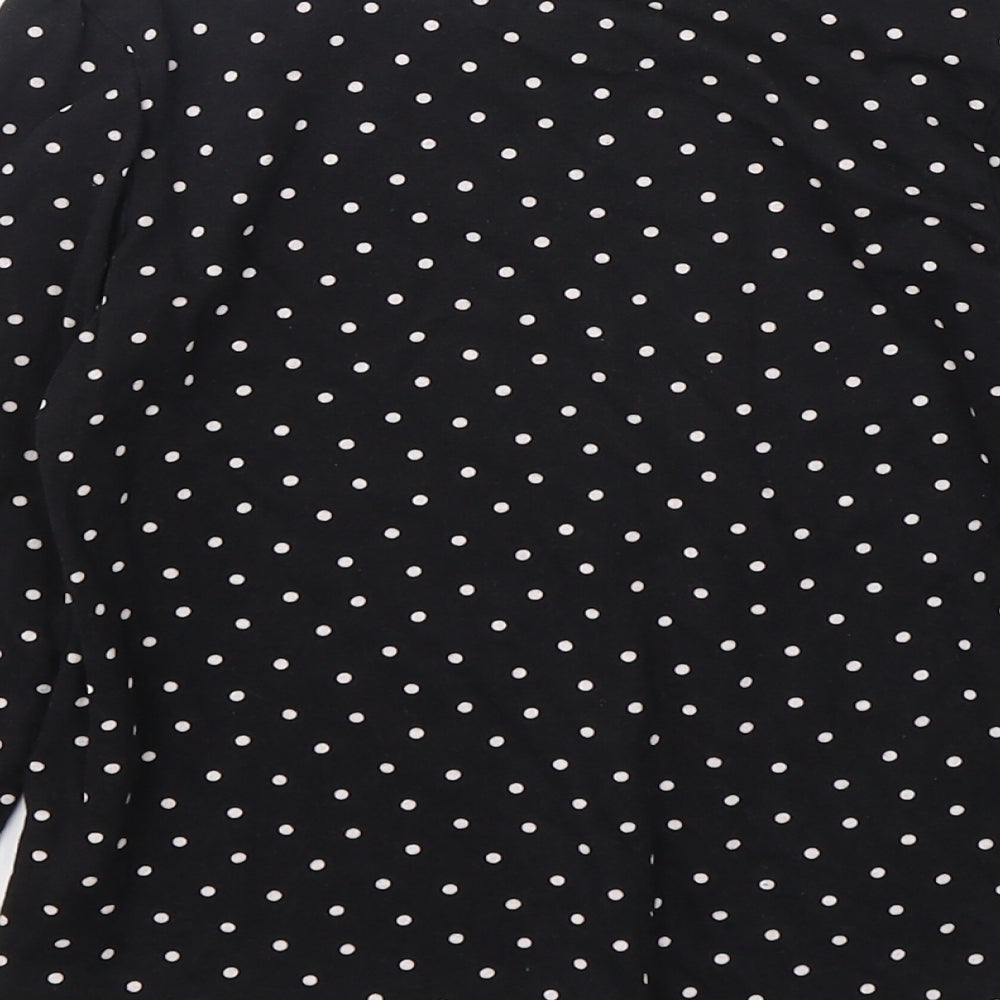 Dunnes Stores Girls Blue Polka Dot Cotton Basic T-Shirt Size 7-8 Years Round Neck Pullover