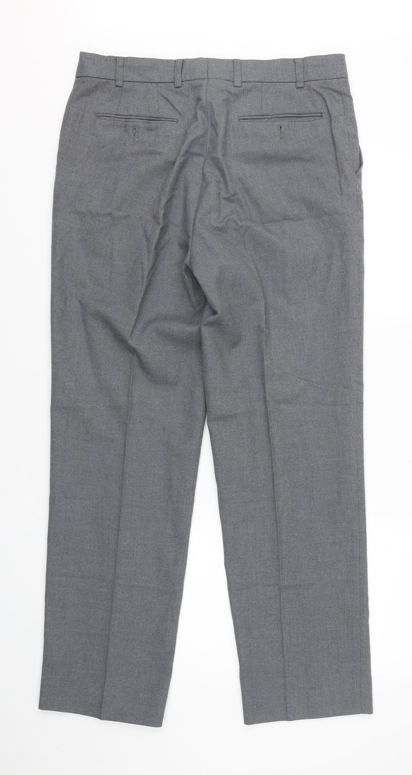 Merit  Womens Grey  Polyester Trousers  Size 36 L32 in Regular