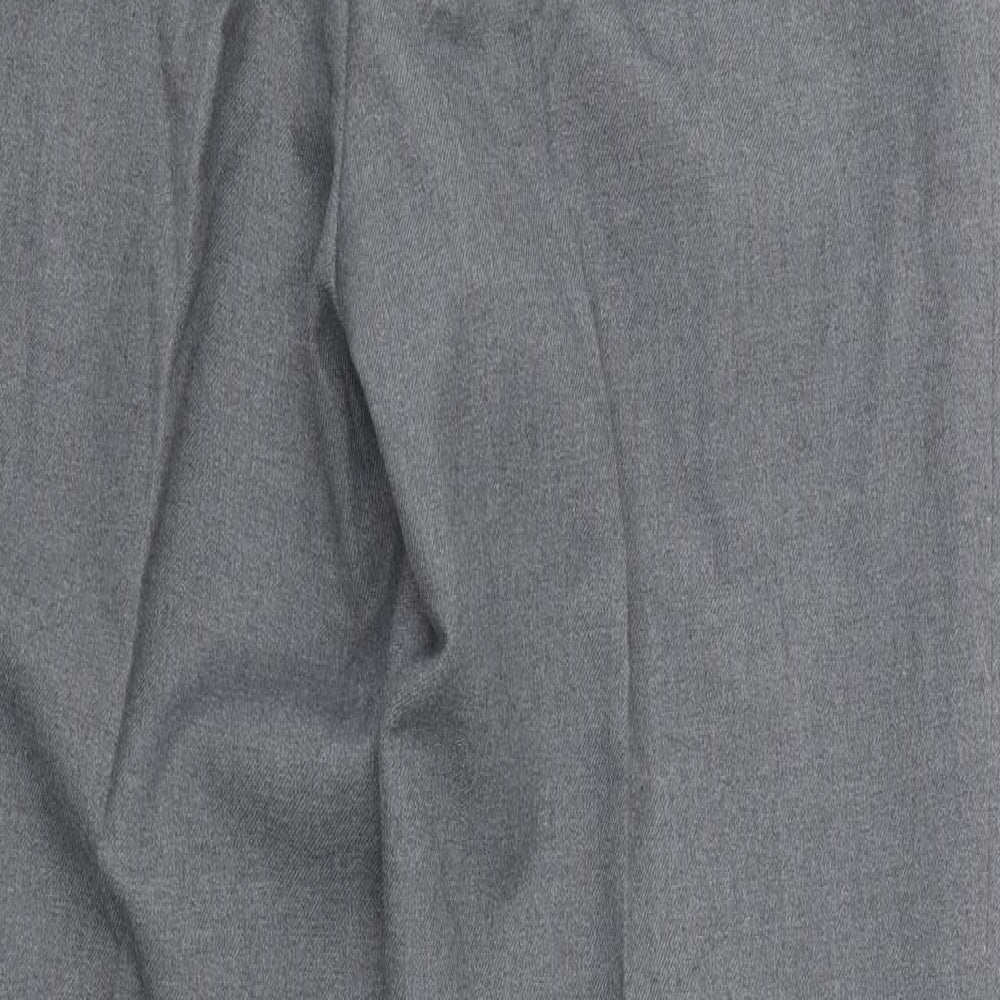 Merit  Womens Grey  Polyester Trousers  Size 36 L32 in Regular