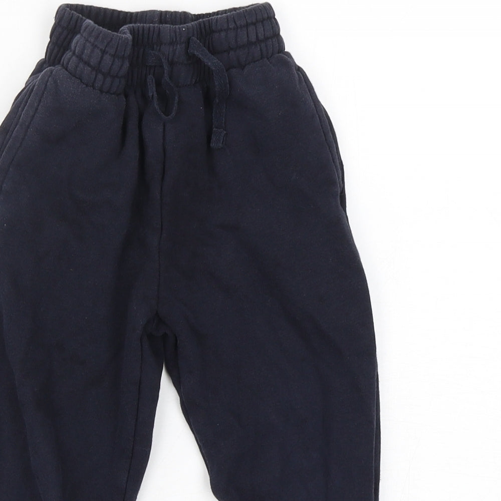 TU Boys Blue  Cotton Sweatpants Trousers Size 4 Years  Regular Drawstring