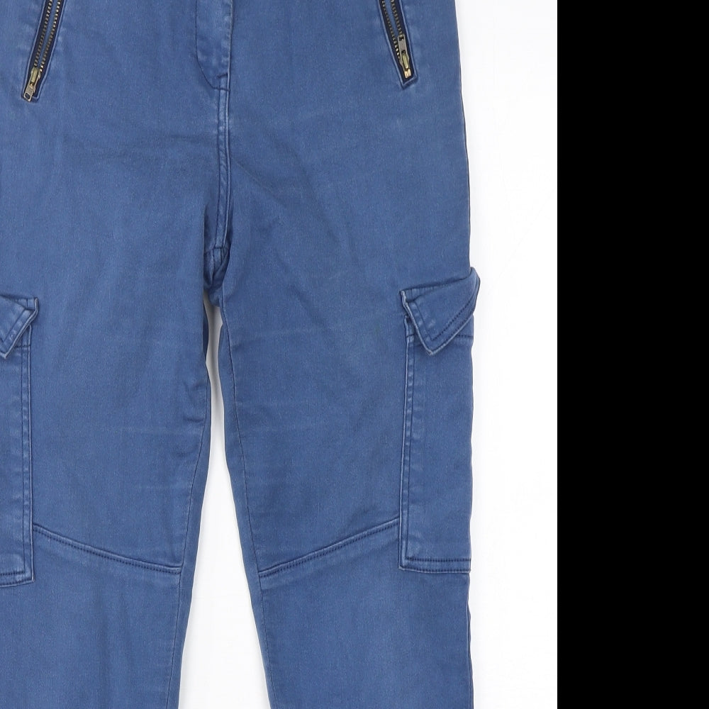 Marks and Spencer Womens Blue  Cotton Skinny Jeans Size 12 L28 in Regular