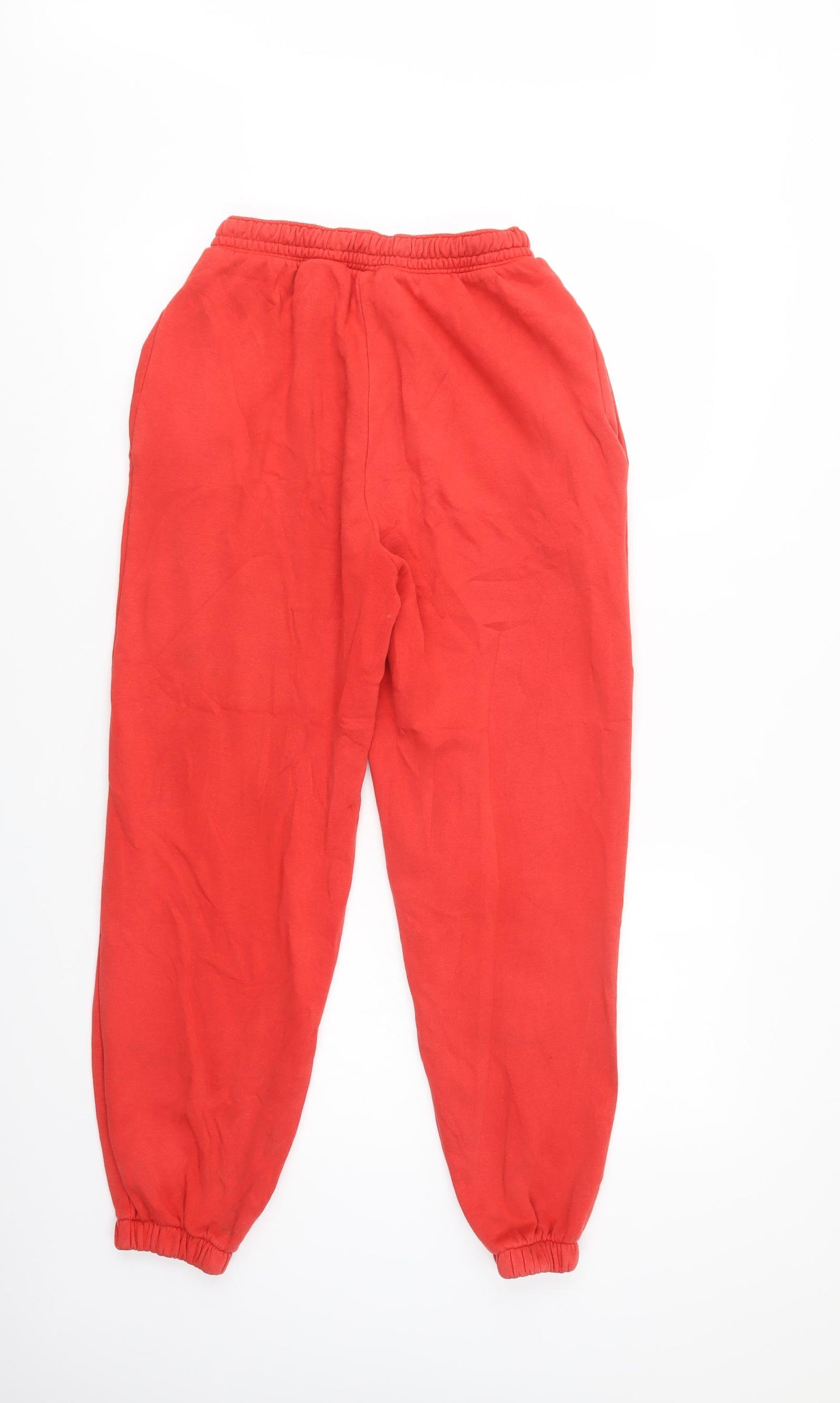 H&M Womens Red  Cotton Jogger Trousers Size XS L28 in Regular Drawstring