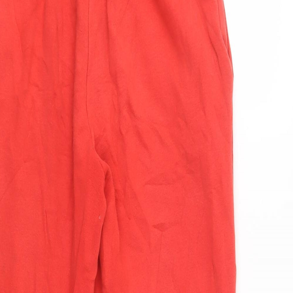 H&M Womens Red  Cotton Jogger Trousers Size XS L28 in Regular Drawstring