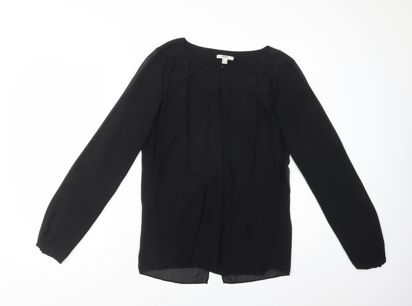 Mexx Womens Black  Polyester Basic Blouse Size 10 V-Neck