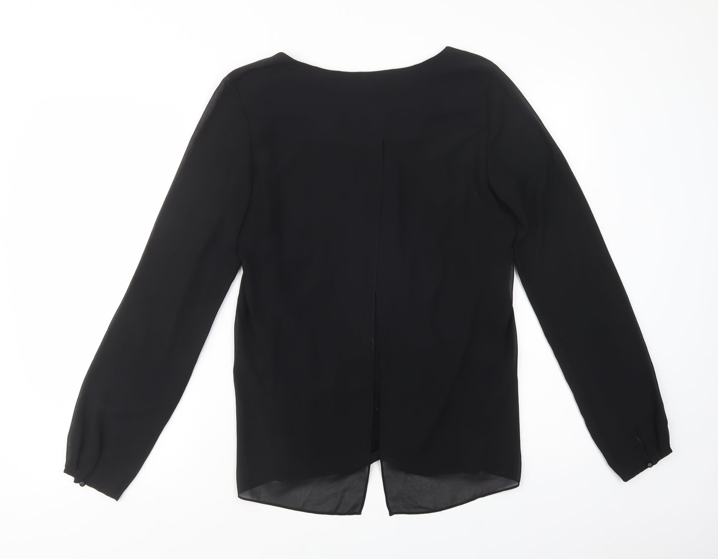 Mexx Womens Black  Polyester Basic Blouse Size 10 V-Neck
