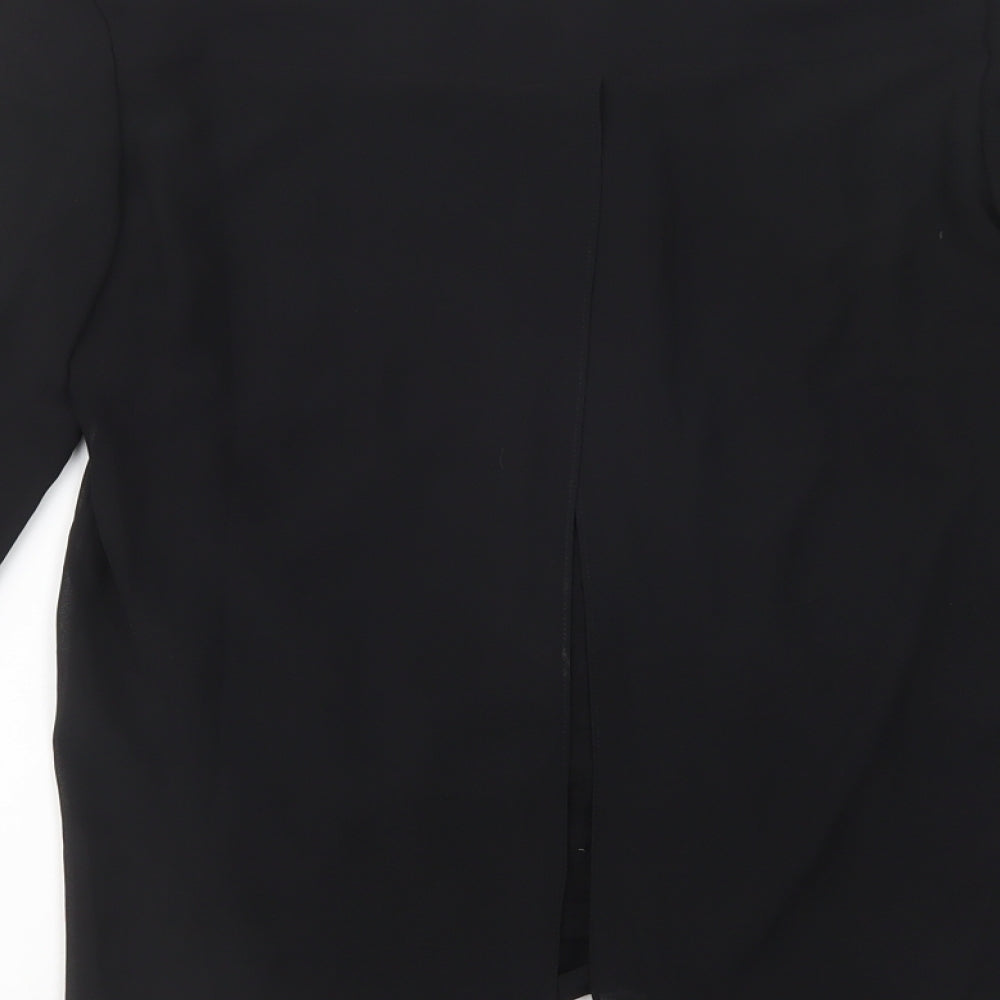 Mexx Womens Black  Polyester Basic Blouse Size 10 V-Neck
