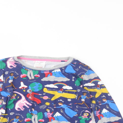 Mini Boden Girls Blue Geometric Cotton  Pyjama Set Size 8 Years  Pullover