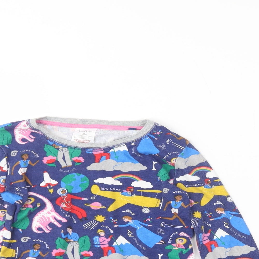 Mini Boden Girls Blue Geometric Cotton  Pyjama Set Size 8 Years  Pullover