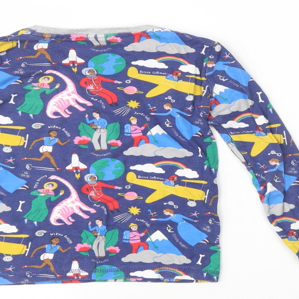 Mini Boden Girls Blue Geometric Cotton  Pyjama Set Size 8 Years  Pullover