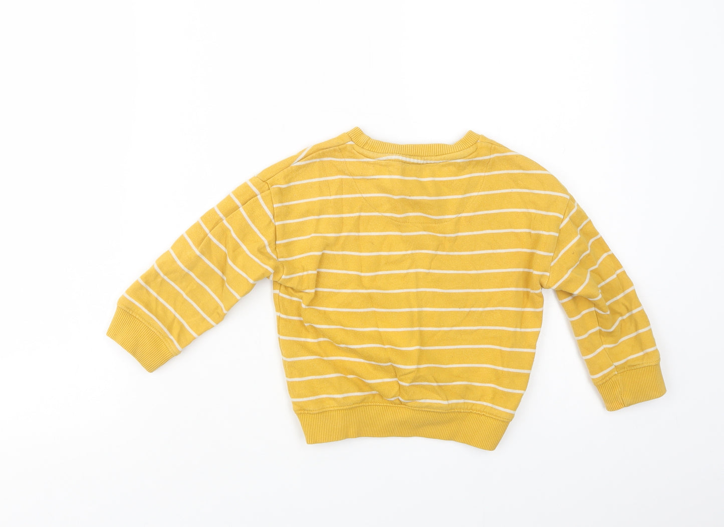 F&F Girls Yellow Striped Cotton Pullover Sweatshirt Size 2-3 Years  Pullover - Be Kind