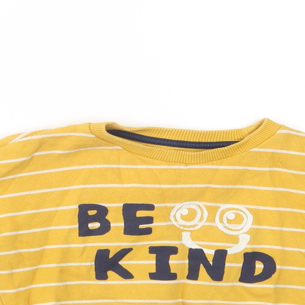 F&F Girls Yellow Striped Cotton Pullover Sweatshirt Size 2-3 Years  Pullover - Be Kind