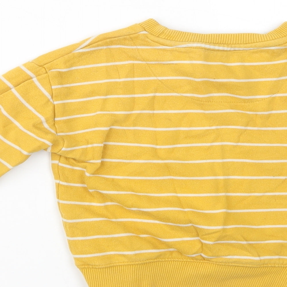 F&F Girls Yellow Striped Cotton Pullover Sweatshirt Size 2-3 Years  Pullover - Be Kind